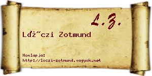 Lóczi Zotmund névjegykártya